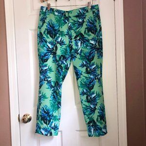 Banana Republic Avery Green & Blue Floral Pants